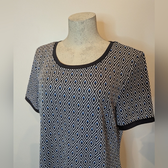 Long Tall Sally Shift Dress Short Sleeve Diamond Jacquard US 14 - Picture 9 of 17